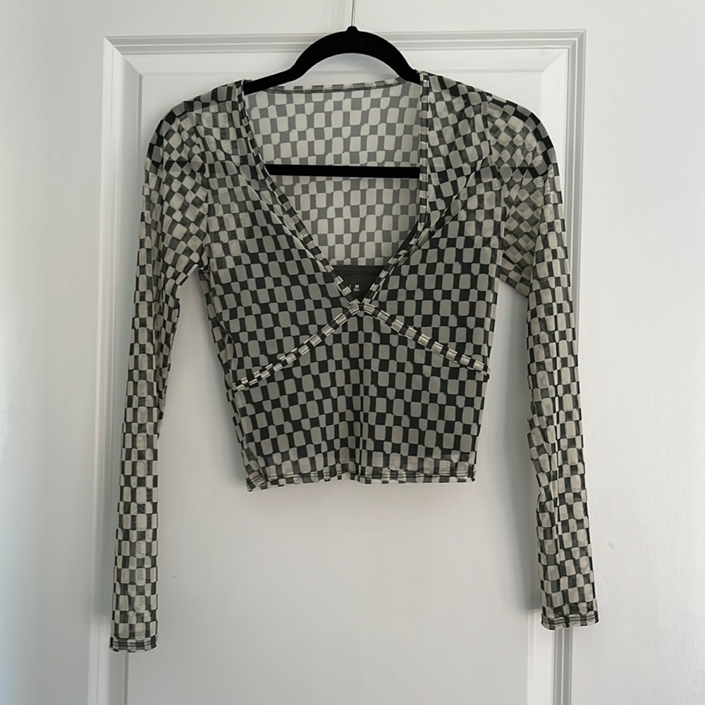 COPY - Abercrombie Mesh Checkered Top